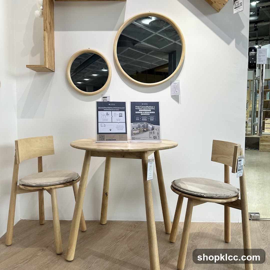 Wooden Table and Chairs with Mirrors