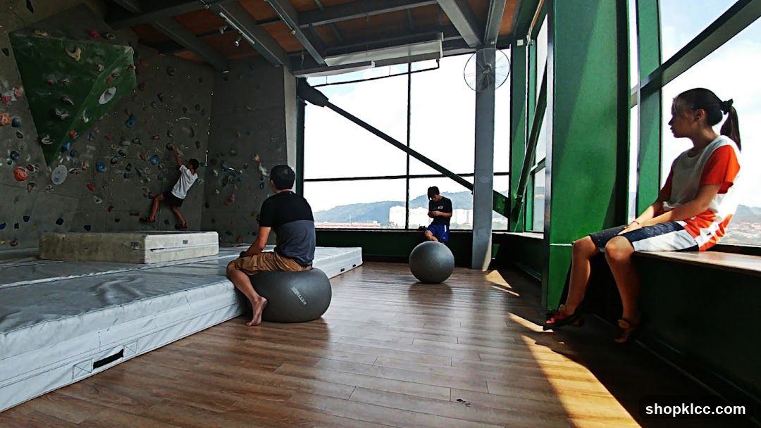Indoor Climbing Gym with People