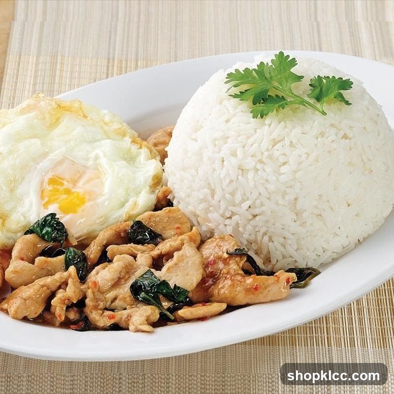 Chicken with Basil and Fried Egg