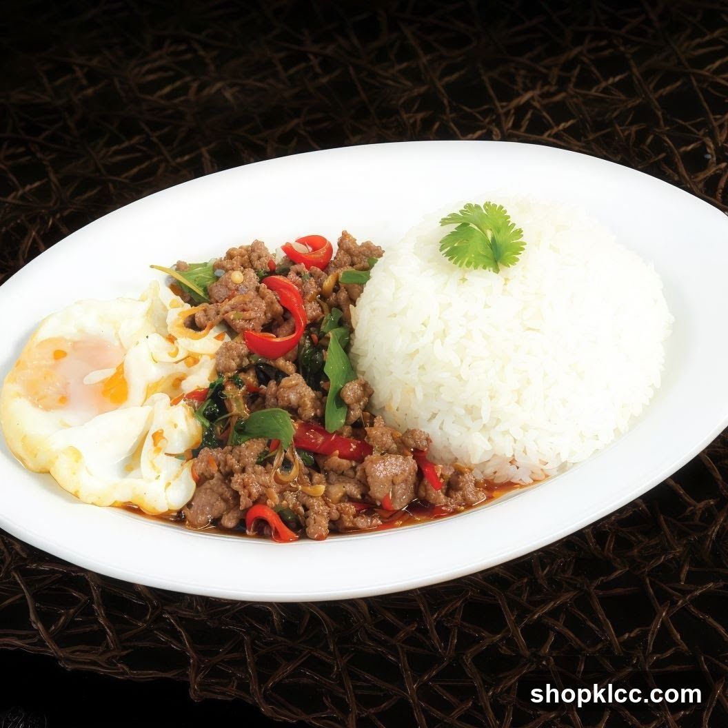 Thai Basil Beef with Rice and Fried Egg