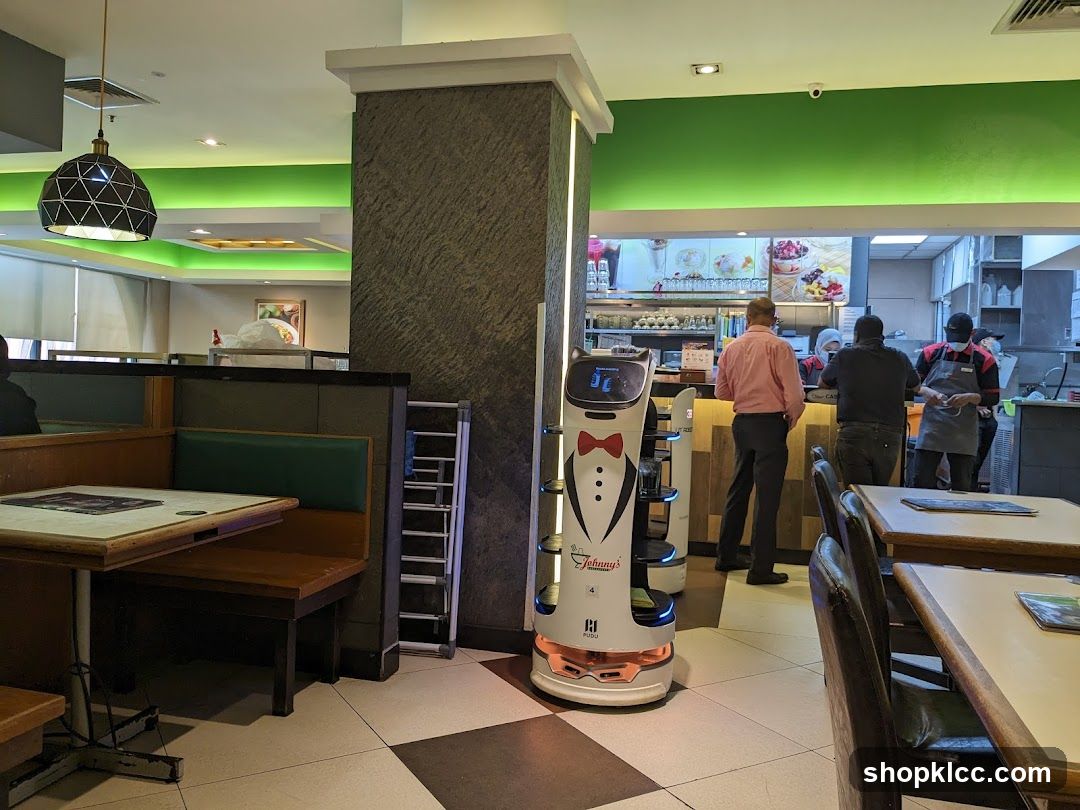 Restaurant Interior with Robot Server
