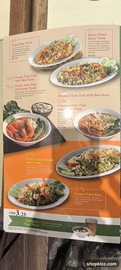 Thai Food Menu