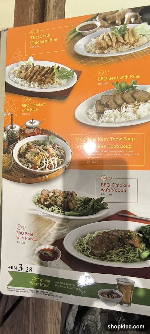 Thai Food Menu