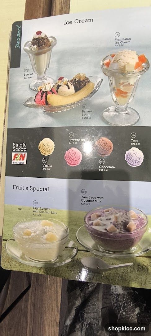 Dessert Menu