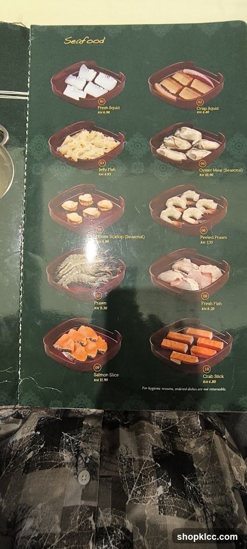 Seafood Menu