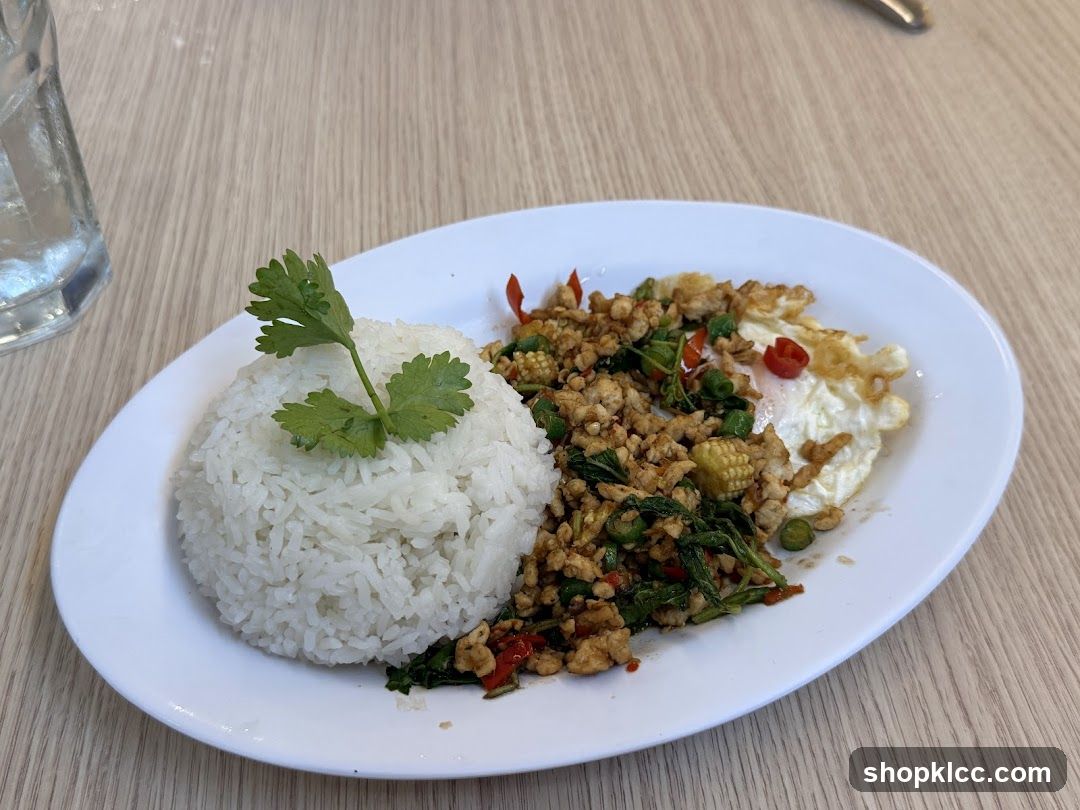 Thai Basil Chicken with Rice and Fried Egg