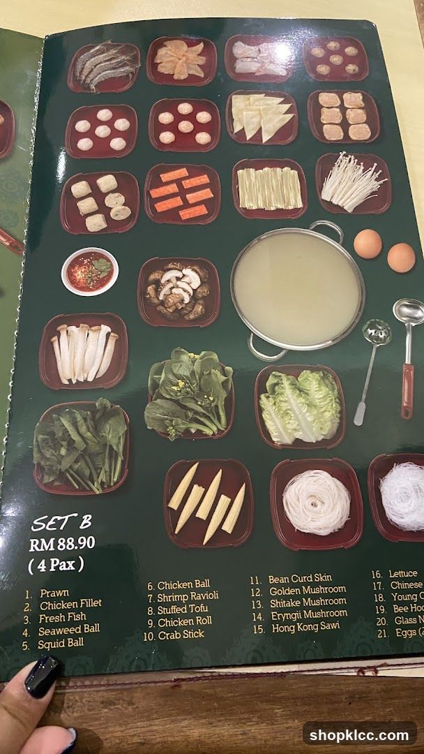 Set B Menu