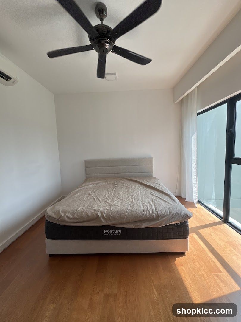Bedroom with Bed and Ceiling Fan