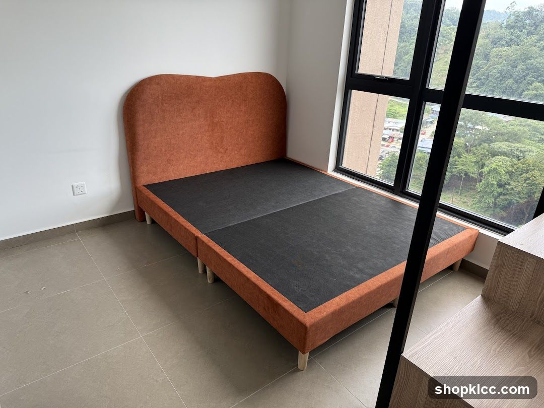 Orange Upholstered Bed Frame