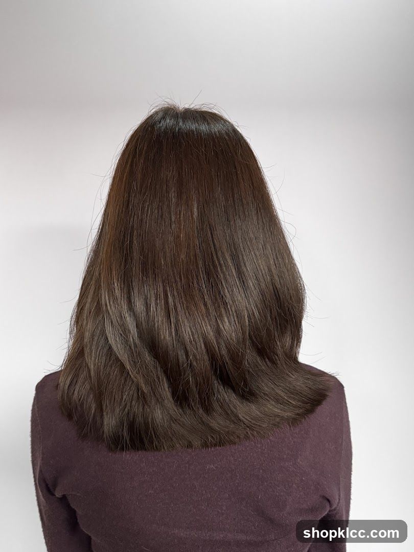 Woman's dark brown hair