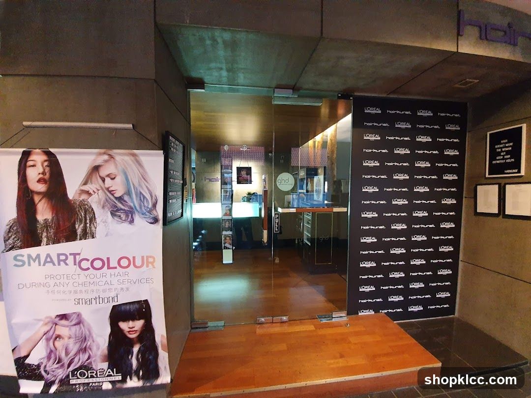 Hair Salon Entrance with L'Oreal Branding