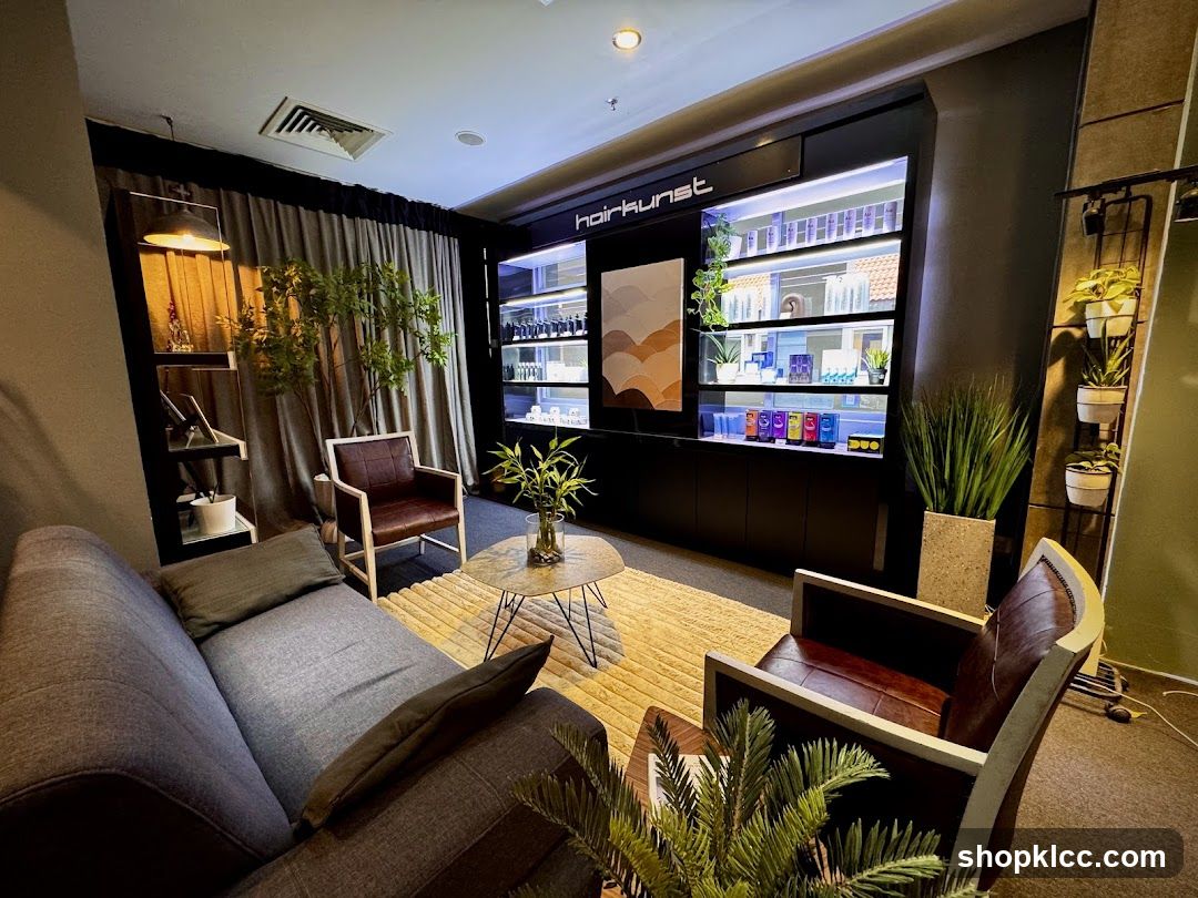 Salon Interior with Display Shelving