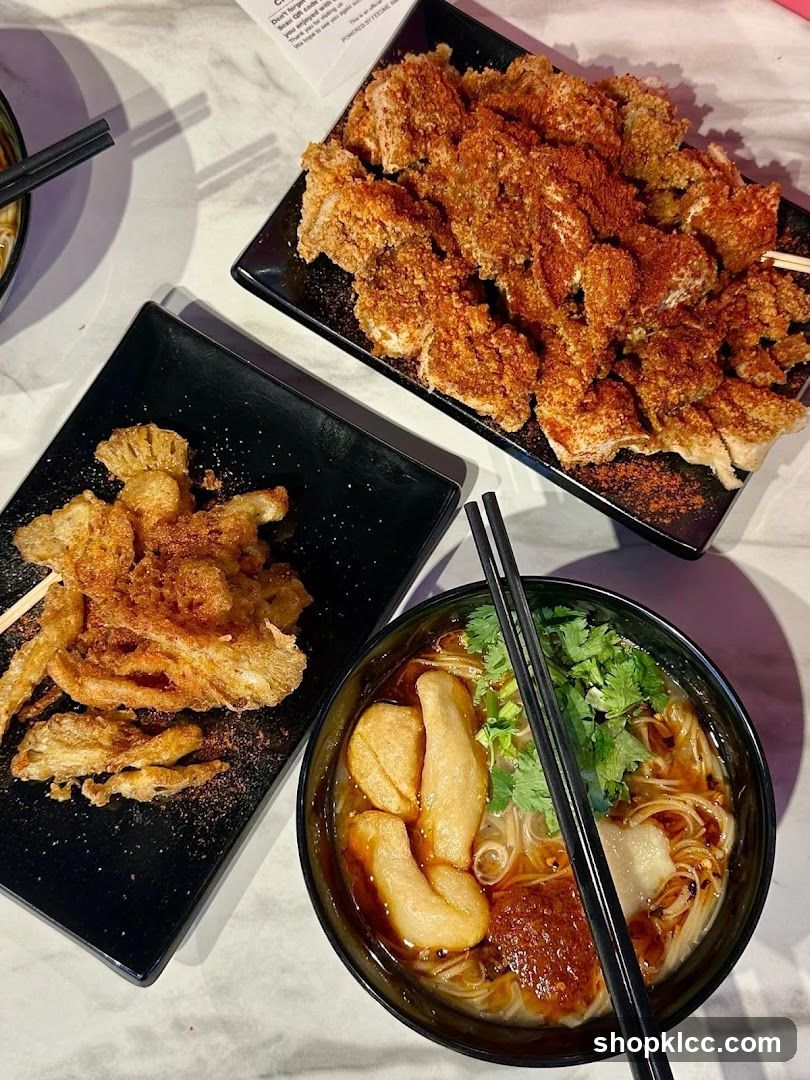 Fried Snacks and Noodle Soup