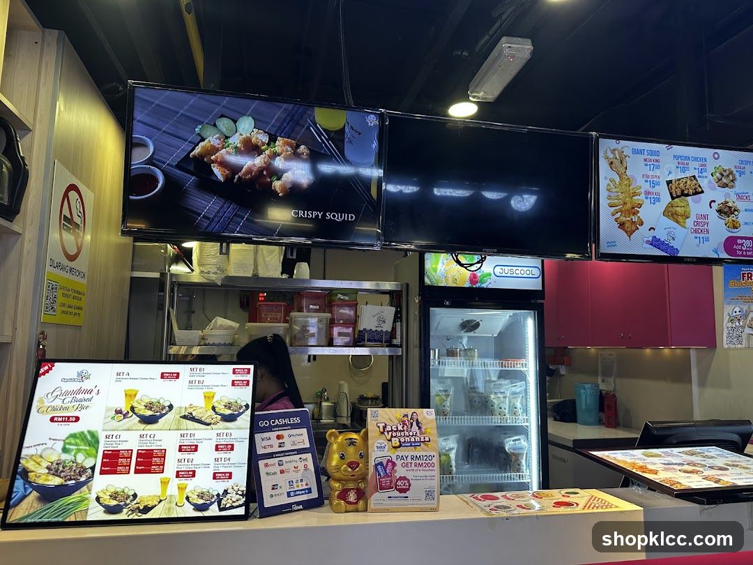 Restaurant Counter with Menu Displays