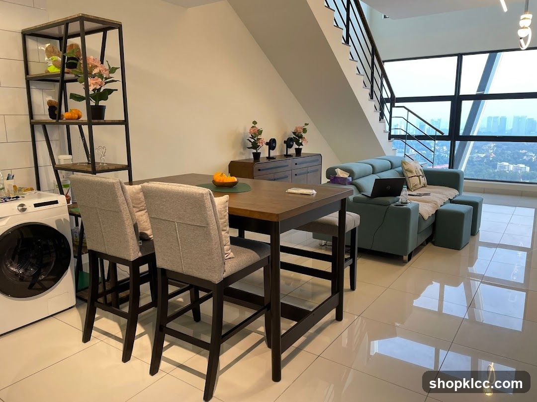 Modern Living Area with City View