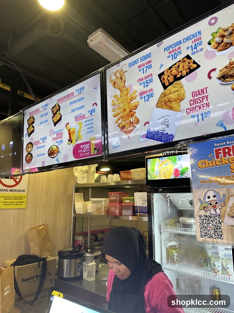 Squid Boy Menu