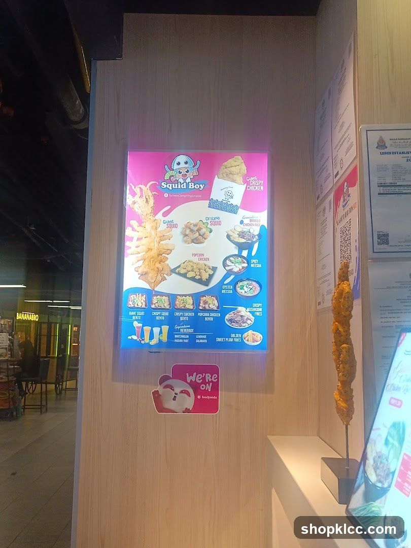 Squid Boy Menu