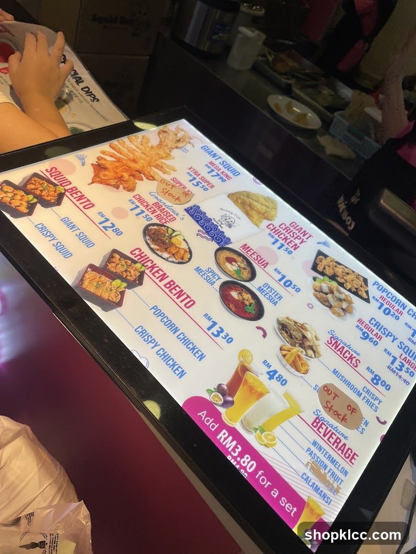 Squid Bay Menu