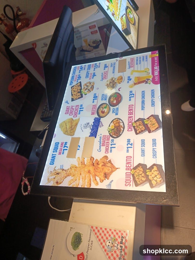 Squid Boy Menu
