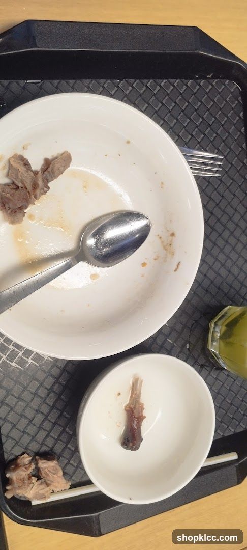 Leftover food on a tray