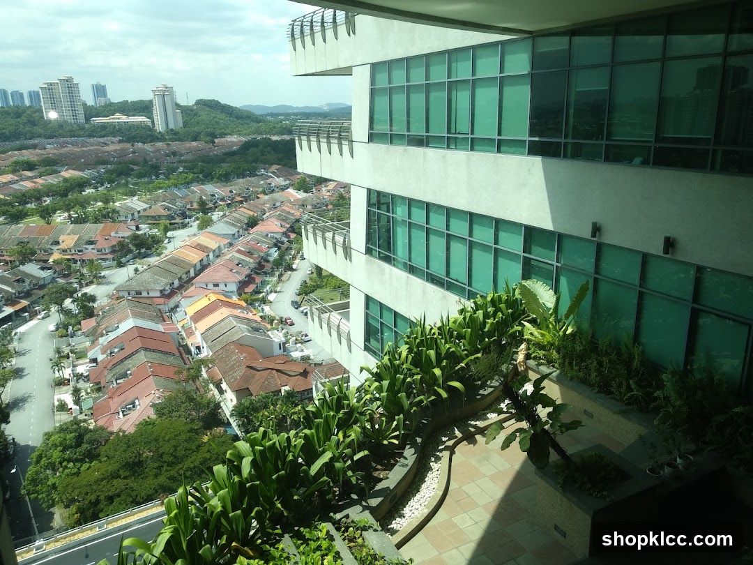 High-rise view overlooking residential area