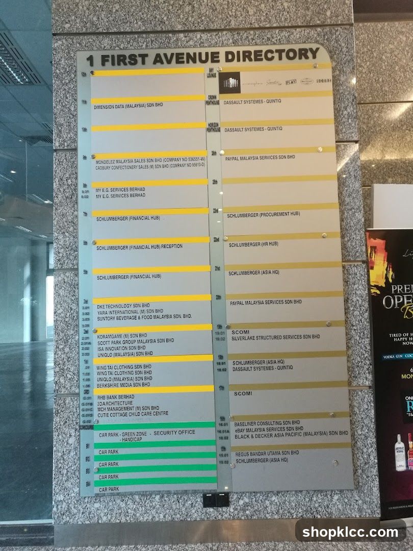 1 First Avenue Directory