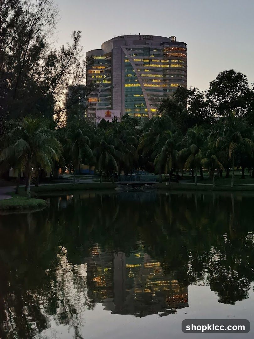 Evening Cityscape with Building Reflection