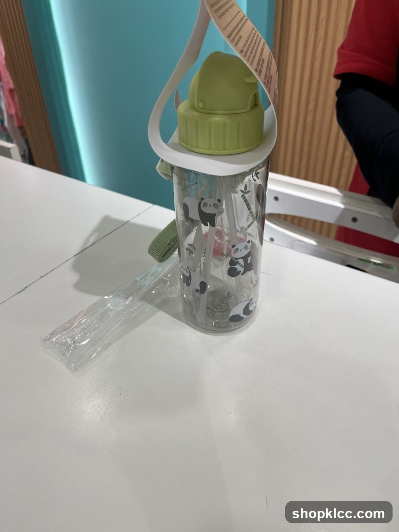 Panda Water Bottle on Table