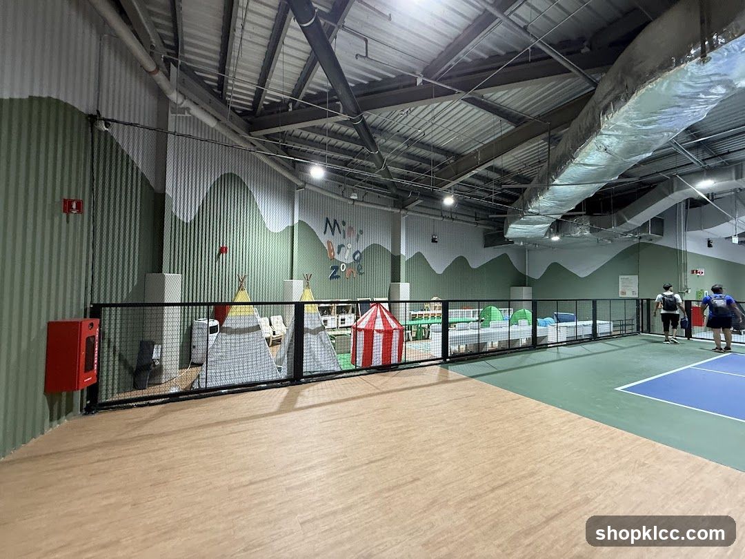 Indoor Play Area with Tents and Sports Court