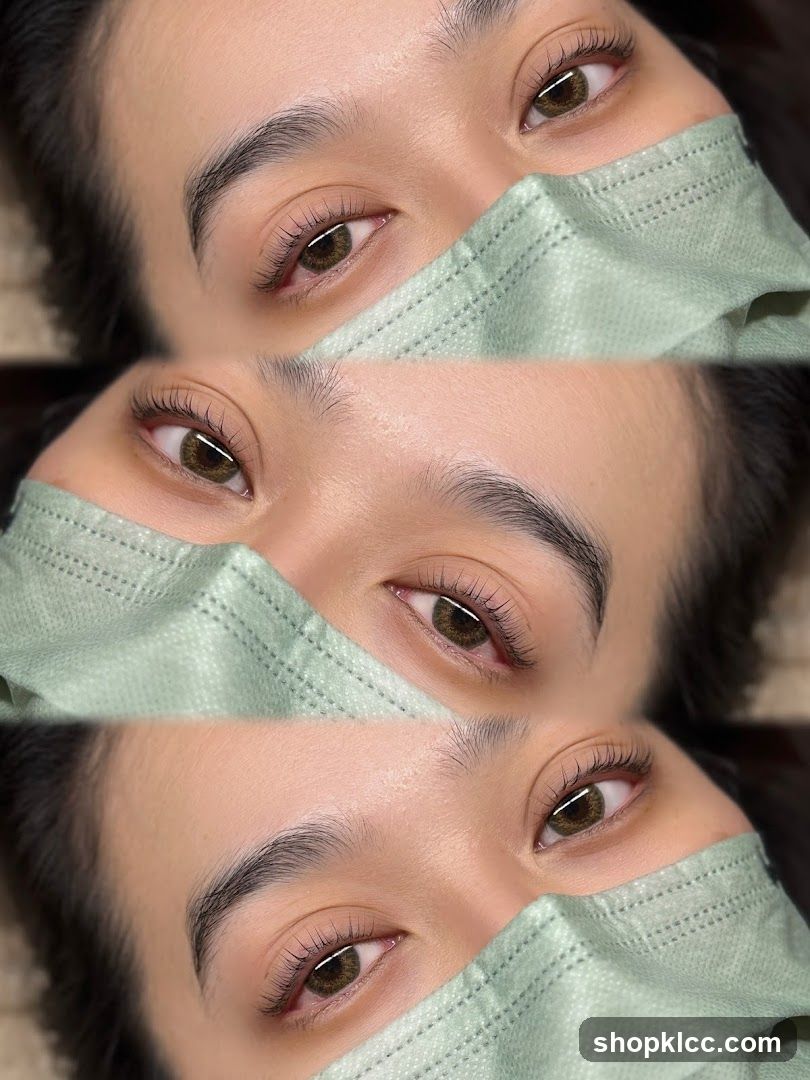 Close-up of eyes with mask