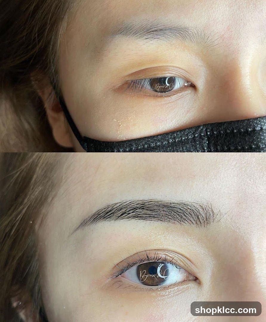 Eyebrow and Eye Makeup Close-up