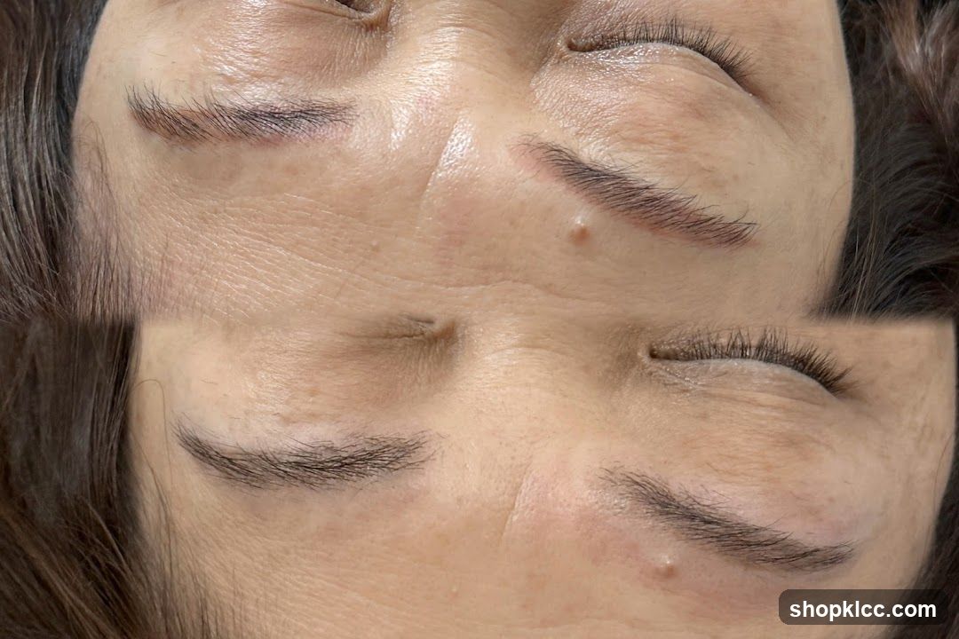 Close-up of facial skin texture