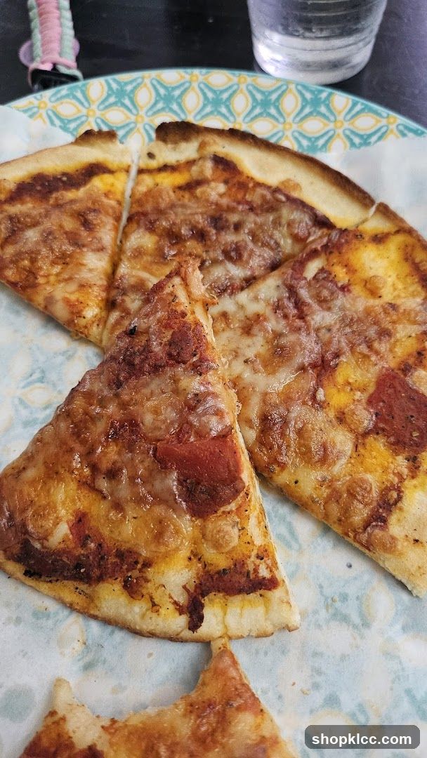 Pizza Slices on a Patterned Plate