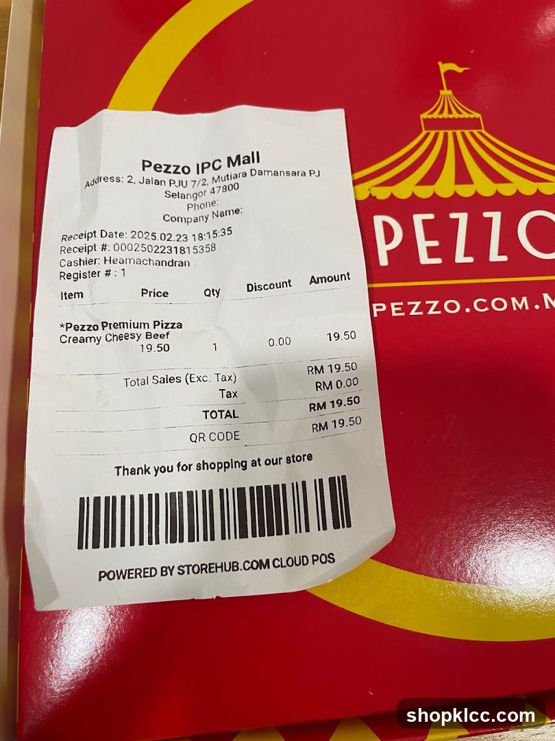 Pezzo Receipt
