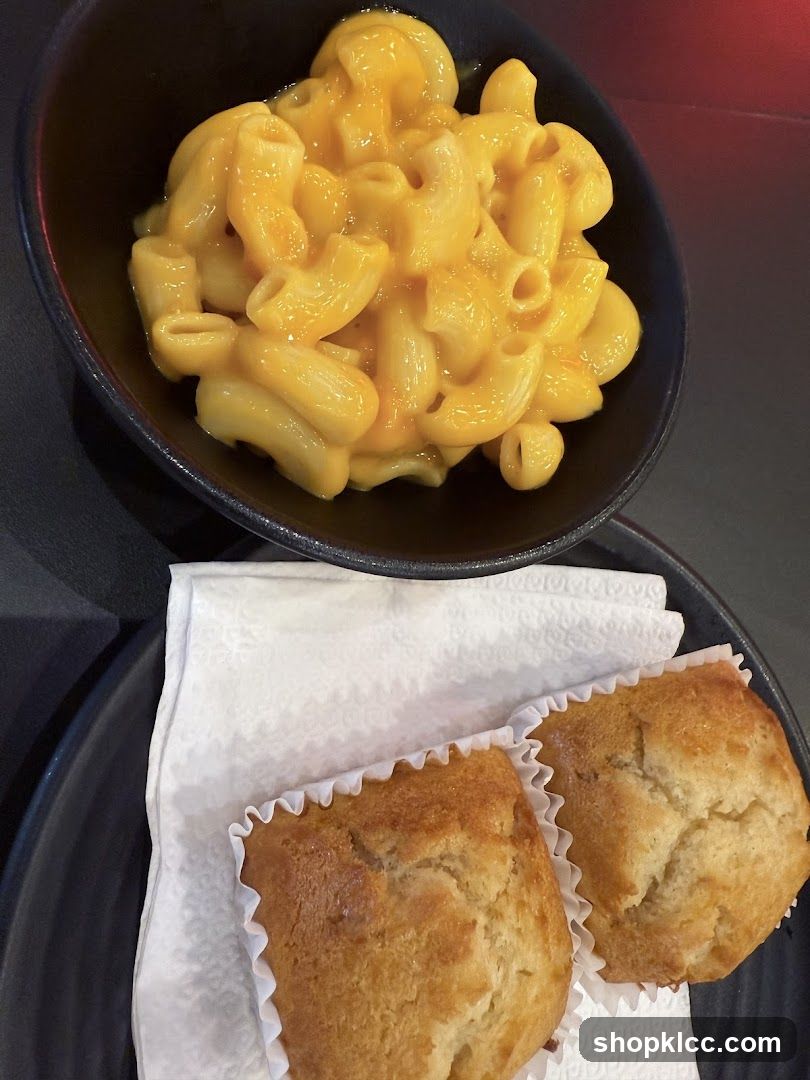 Macaroni and Cheese with Muffins