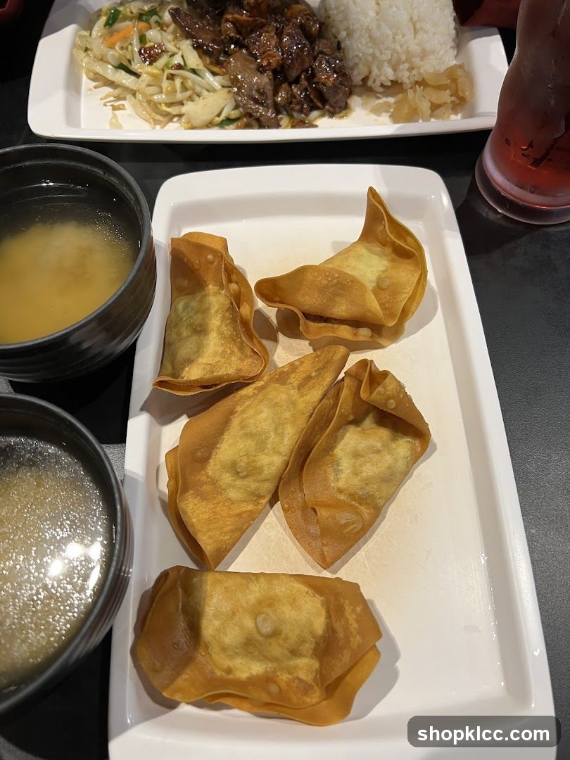 Fried Wontons and Miso Soup