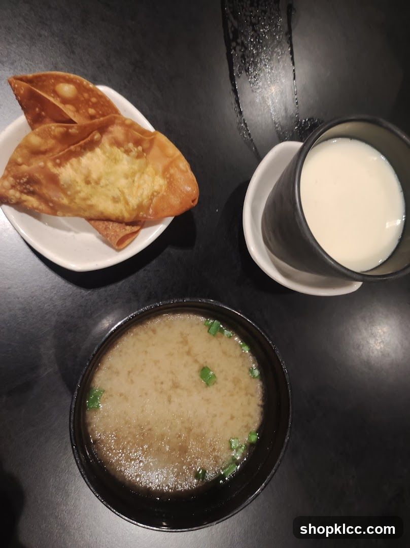 Fried Wontons and Miso Soup