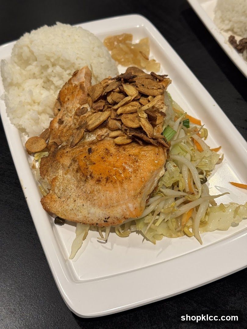 Salmon with Rice and Vegetables