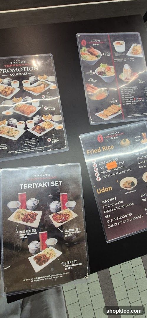 Teppanyaki Menus