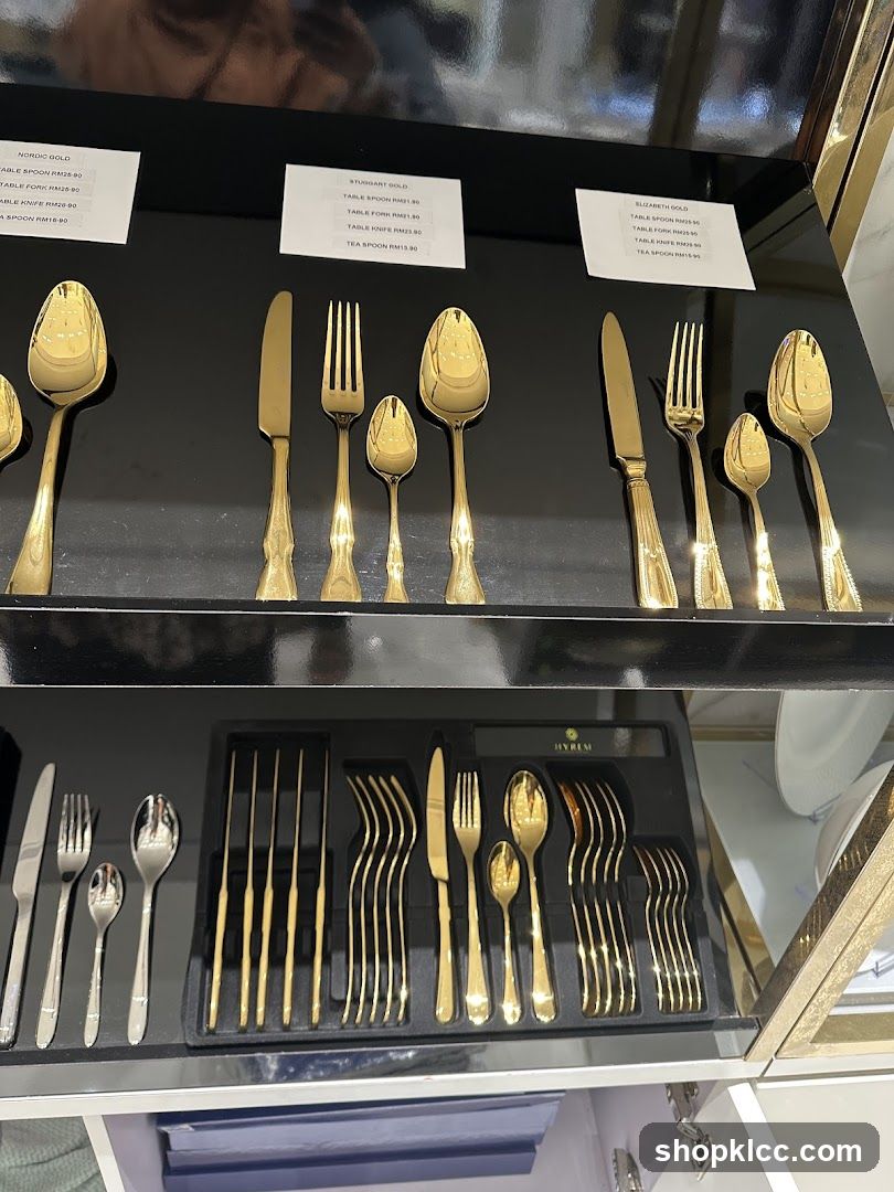 Gold Cutlery Display