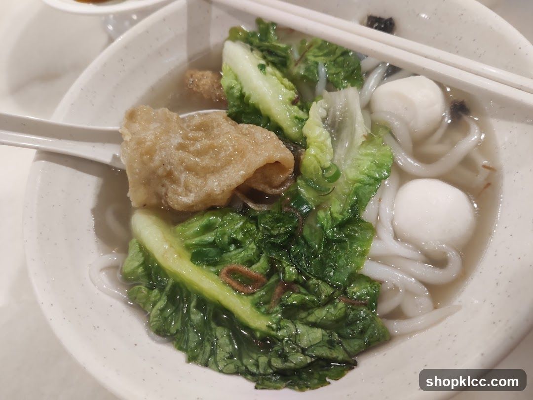 Noodle Soup with Fish Balls and Vegetables