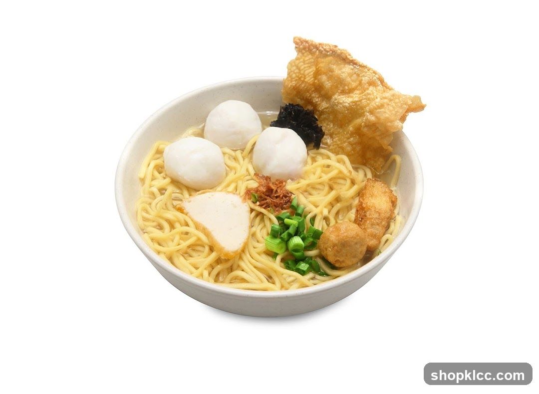 Bowl of Noodles with Fish Balls