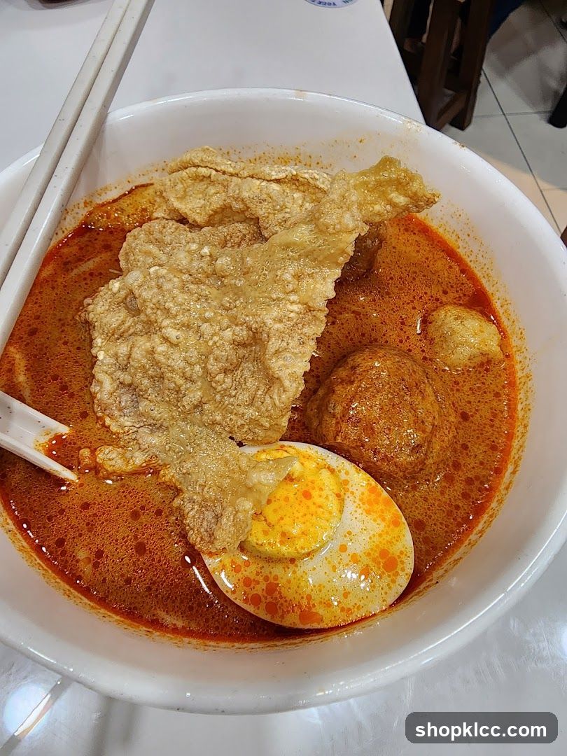 Curry Laksa with Egg and Crispy Skin