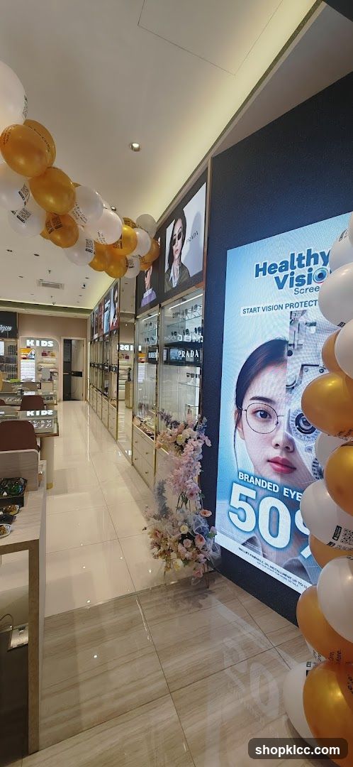 Optometry Store Interior with Promotional Display