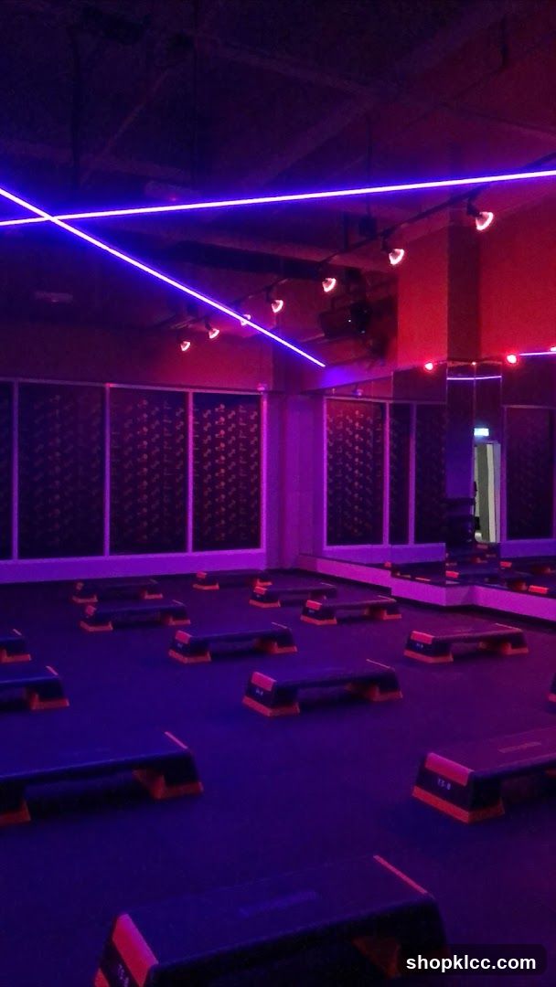 Fitness Studio with Neon Lights