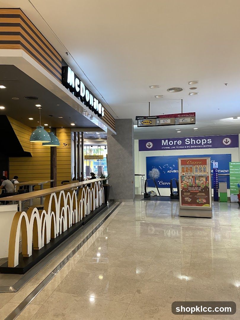 Shopping Mall Interior with McDonald's and Shop Directory