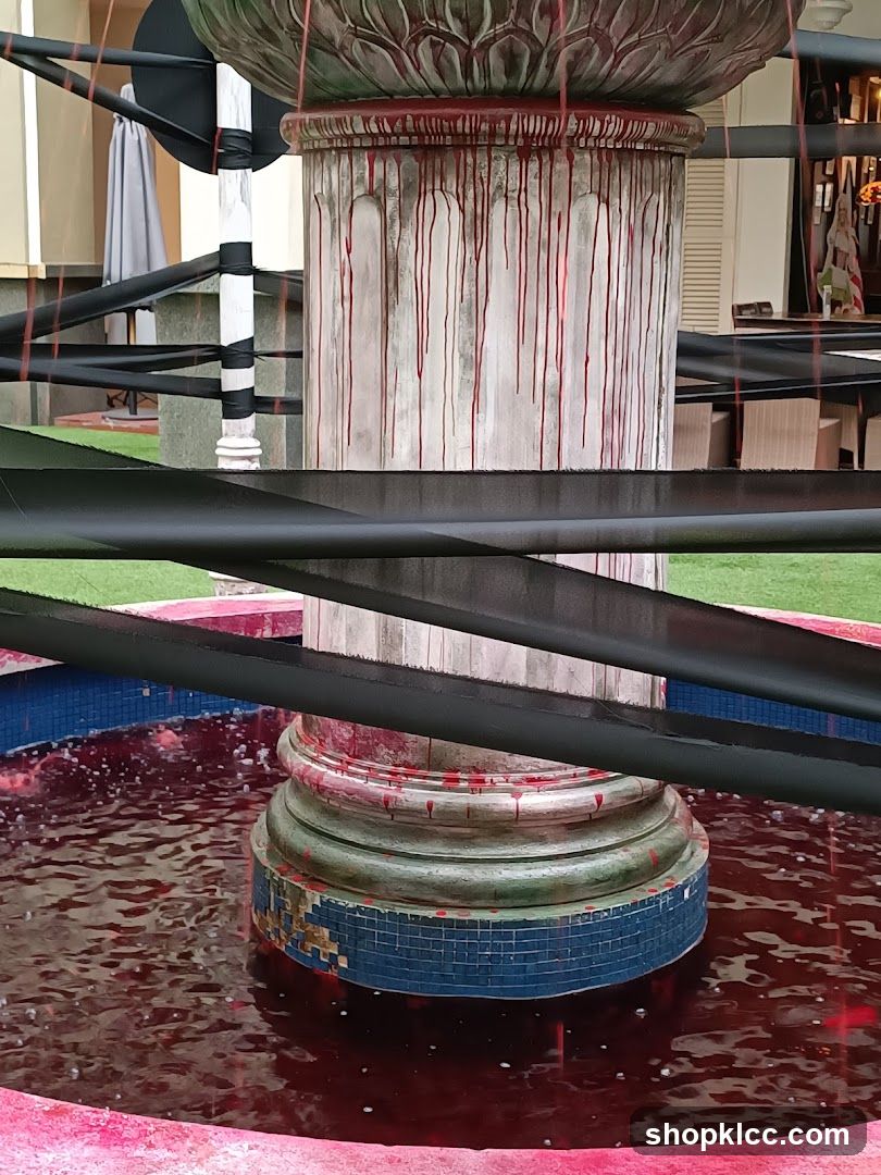 Fountain with Red Liquid