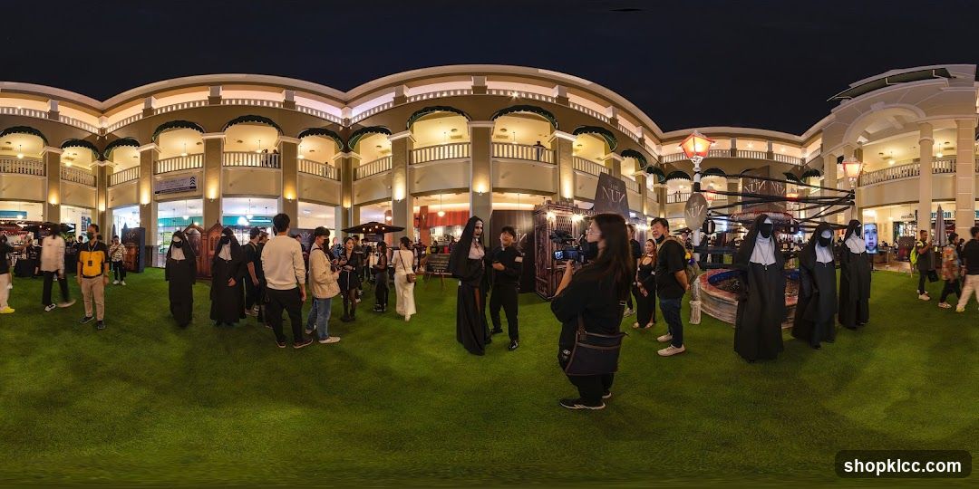 Night Market Scene with Costumed Figures