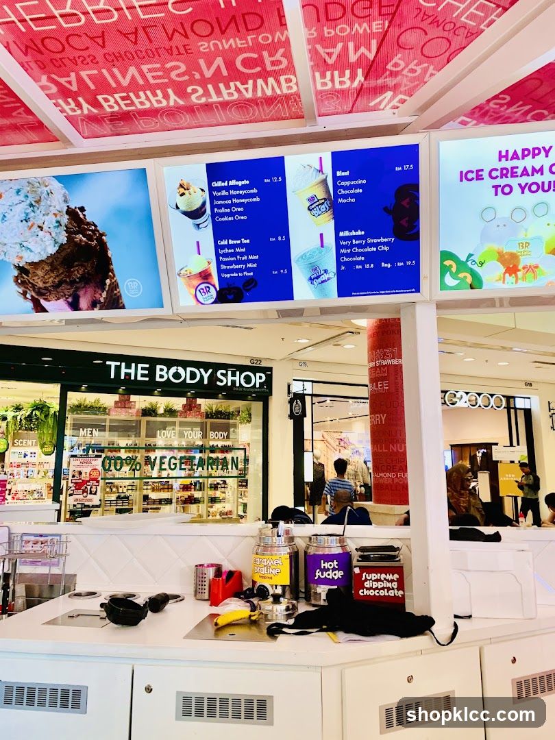 Ice Cream Shop Counter with Menu Display