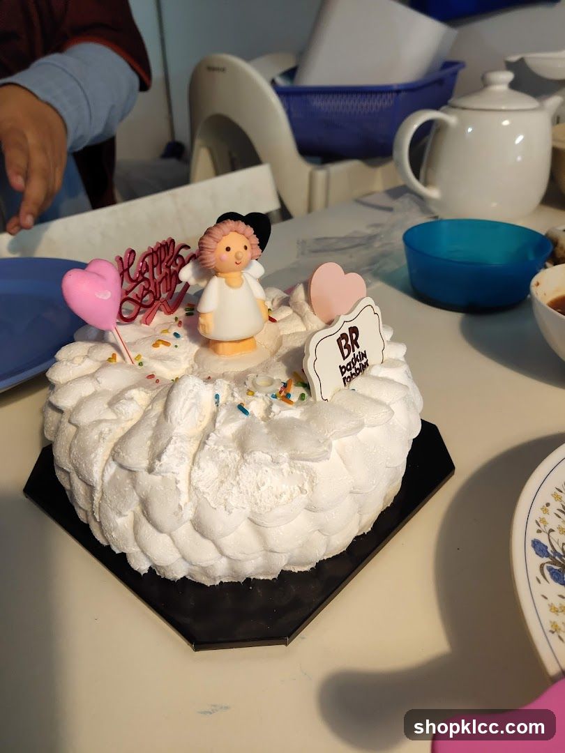 Angel Cake with Birthday Decorations